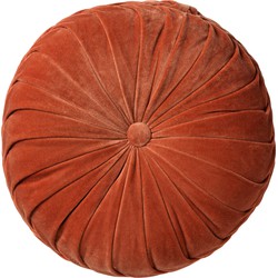 Dutch Decor KAJA - Sierkussen rond velvet Ø40 cm - Potters Clay - oranje - Dutch Decor