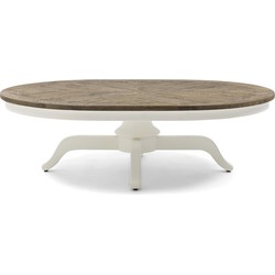 Riviera Maison Le Marais Oval Coffee Table, 140x100 cm, white