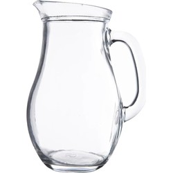Karaf/schenkkan 1 liter van glas bol model - Schenkkannen