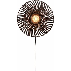 Wandlamp Zanzibar - Rotan Zwart - Ø40cm