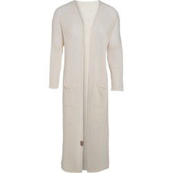 Knit Factory Jasmin Lang Gebreid Dames Vest - Beige - 40/42 - Met steekzakken
