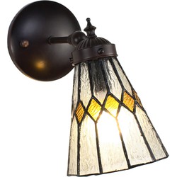 LumiLamp Wandlamp Tiffany  17x12x23 cm  Transparant Glas Metaal Rond Muurlamp