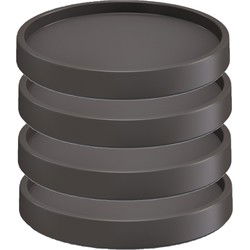 Prosperplast Plantenonderzetter - 4x - rond - 35 cm - antraciet - Planten onderzetter