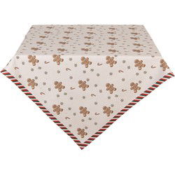 Clayre & Eef Tafelkleed Beige Katoen Gingerbread man