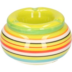 Asbak - keramiek - gekleurd met geel - stormasbak - D11 cm - Asbakken