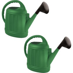 Set van 2x stuks tuinplanten gieter kunststof groen 12 liter - Gieters