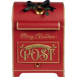 Clayre & Eef Brievenbus  24x18x36 cm Rood Metaal MERRY CHRISTMAS Kerstdecoratie