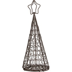 Clayre & Eef Decoratie Kerstboom Ø 13x32 cm Bruin Metaal