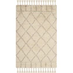 Safavieh Moroccan Indoor Hand Tufted Area Rug, Casablanca Collection, CSB725, in Ivory & Light Grey, 69 X 244 cm