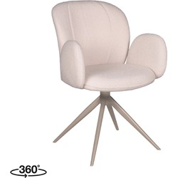 LABEL51 Eetkamerstoel Kimball - Naturel - Boucle - Taupe Frame