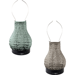 Lumiz Solar Buitenlampionnen Sunset Beach Set - Bulb Lampionnen - inclusief 2 metalen small ringen - Sage Green - Taupe