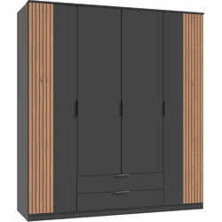 Kast 4 draaideuren en 2 laden L180 cm - LUEBECK