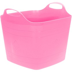 Flexibele emmer - roze - 15 liter - kunststof - vierkant - 30 x 29 cm - Wasmanden