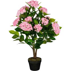 Mica Decorations Kunstplant Hydrangea - 50x50x85 cm - Polyester - Roze