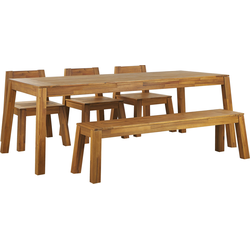 LIVORNO  - Tuinset voor 6 3 stoelen en bank - Lichthout - Acaciahout