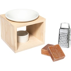 Amberblokjes/geurblokjes cadeauset - amber geur - inclusief geurbrander en mini rasp - Geurbranders