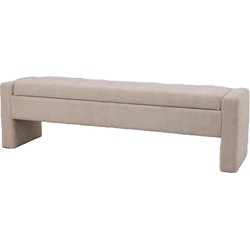 PTMD Bankje Sidney - 160x41x45 cm - Textiel - Creme