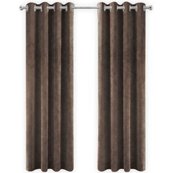 LW Collection LW Collection Gordijnen Bruin Velvet Kant en klaar 175x140CM