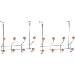 3x Stuks deur kapstok met 8 ophanghaken/knoppen 28 cm - Kapstokken