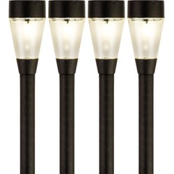 4x Buitenlamp/tuinlamp Jive 32 cm zwart op steker - Prikspotjes