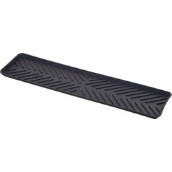 5Five Afwas afdruipmat keuken smal - anti-slip- rubber - grijs stip- 10 x 40 cm - Afdruiprekken