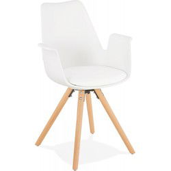 Stoel met armleuningen ZALIK 585x50x82 cm Wit