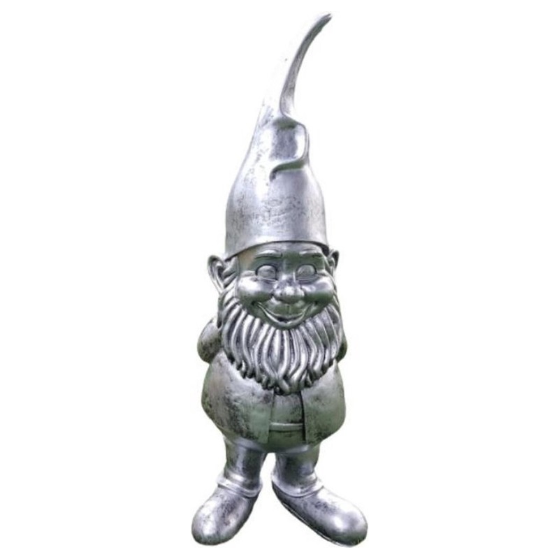 Tuinkabouter 1 Meter - Kabouter Tuin - Tuindecoratie - Cadeau - Zilver - 100 cm - 