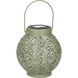 Anna's Collection Solar lantaarn - voor buiten - D15 x H16 cm - groen - metaal - tafellamp - Lantaarns