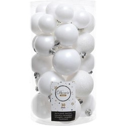 Kerstballen glas glans 10 cm zwart - Decoris