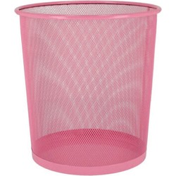 Kantoor prullenbak/papiermand 12 liter roze - Prullenmanden