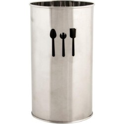 Items Keukengerei houder - Inox RVS metaal - rond - 18 cm - Keukenhulphouders