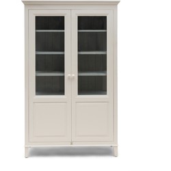 Riviera Maison Bedford Cabinet White - Mangohout, gehard Glas - 142.0x57.0x227.0 cm
