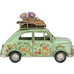 Clayre & Eef Decoratie Beeld Auto Groen Metaal