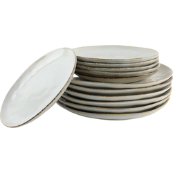 OTIX Serviesset - 12-delig - Bordenset - 6-persoons - Ontbijtborden - Dinerborden - Beige - Keramiek - LILY