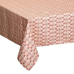 Tafelkleed rechthoekig 240 x 140 cm rood met print polyester - Tafellakens