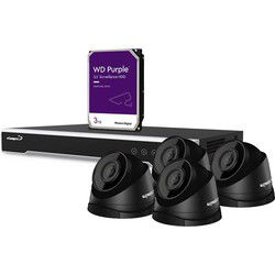 4 mp ip-videobewakingsset 8-kanaals nvr-recorder 4 x zwarte ip dome-camera 3 tb hd kabels