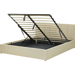 Beliani DREUX - Tweepersoonsbed-Beige-Polyester