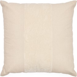 Kave Home - Zaira-kussensloop van 100% katoen en fluweel wit 45 x 45 cm