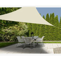 Set van 2x stuks schaduwdoeken off white driehoekig 3 x 3 x 3 meter - Schaduwdoeken