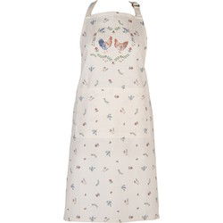 Clayre & Eef Keukenschort 70x85 cm Beige Blauw Katoen Kip en Haan