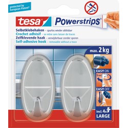 Powerstrips haken ovaal large Tesa 6 stuks - Handdoekhaakjes