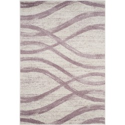 Safavieh Modern Wave Distressed Indoor Woven Area Rug, Adirondack Collection, ADR125, in Cream & Purple, 155 X 229 cm