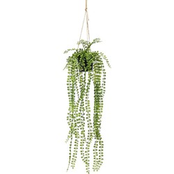 Groene ficus pumila kunstplanten 60 cm met hangpot - Kunstplanten