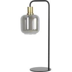 Light & Living - tafellamp - Lekar - brons zwart - glas metaal - kleurglas-lamp - E27 - 1861784
