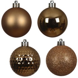 Kerstbal kunststof assorted peacan brown