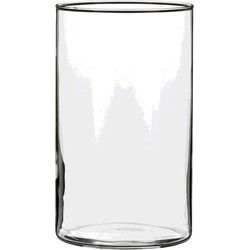 Mica Decorations Vaas - cilinder - helder - glas - D12 x H20 cm - Vazen