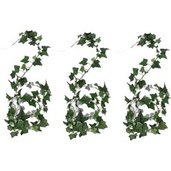 3x kunst slinger planten groene Hedera Helix klimop kunstplanten 180 cm - Kunstplanten