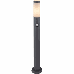 Buitenlamp met bewegingssensor antraciet | RVS | 12,7 x 12,7 x 80 cm | Buitenlamp met sensor