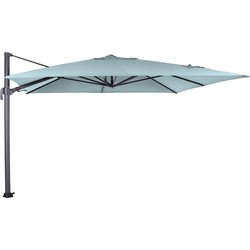 Garden Impressions Hawaii Big Pole zweefparasol 350x350 cm - frame donker grijs - doek mint grijs