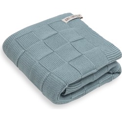 Knit Factory Gebreide Handdoek Ivy - Stone Green - 60x110 cm - Katoen